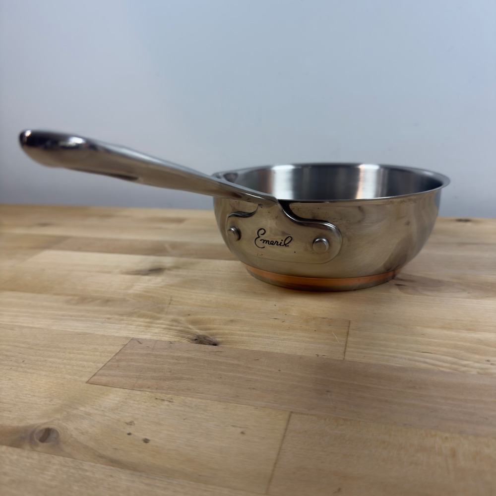 Emeril Lagasse 1 Qt Stainless Steel Saucepan with Pour Spout and Copper Base